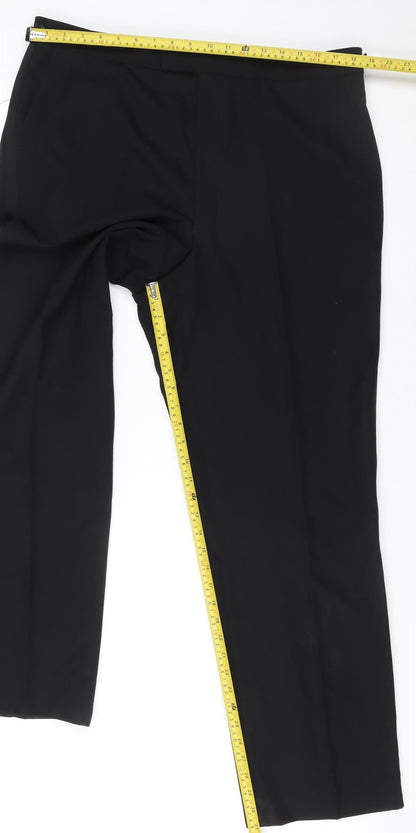 Marks and Spencer Men's Black Wool Dress Pants 38W 33L Regular Fit