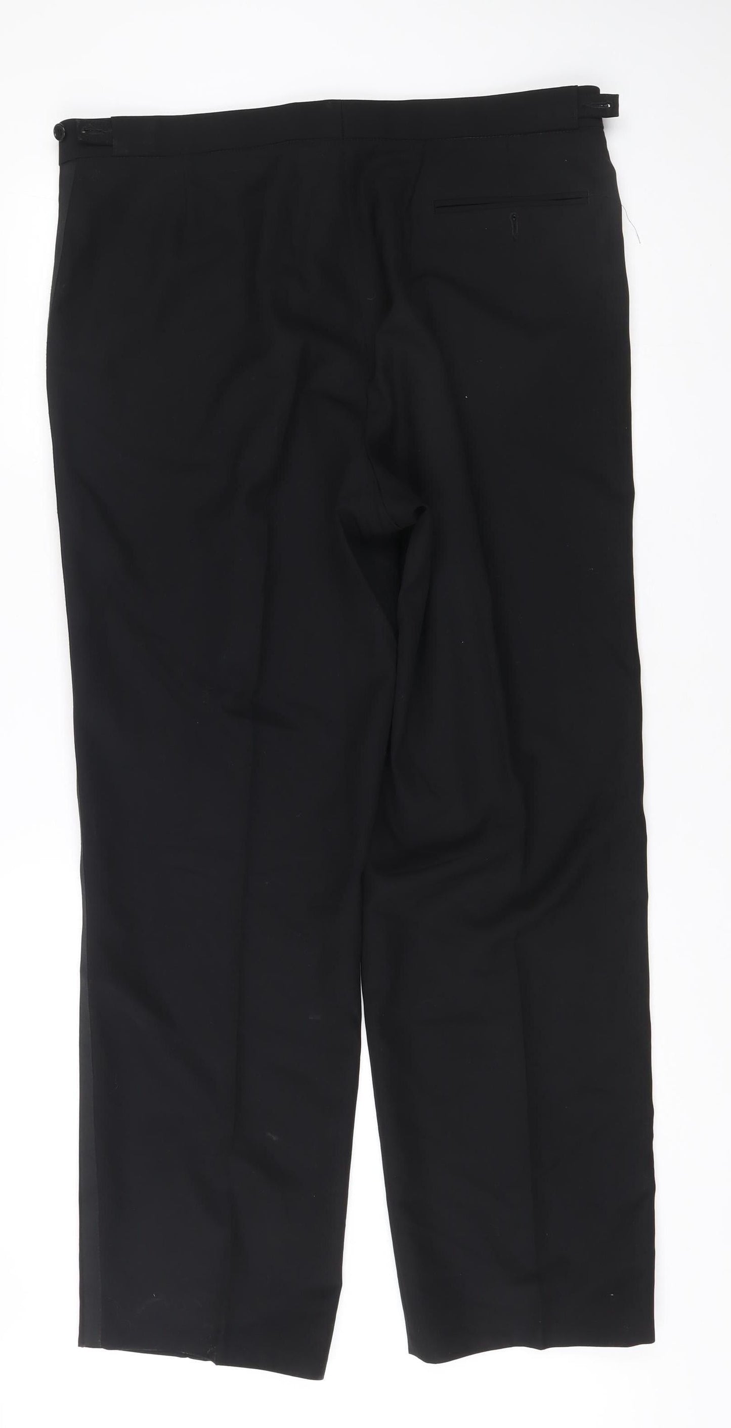 Marks and Spencer Men's Black Wool Dress Pants 38W 33L Regular Fit