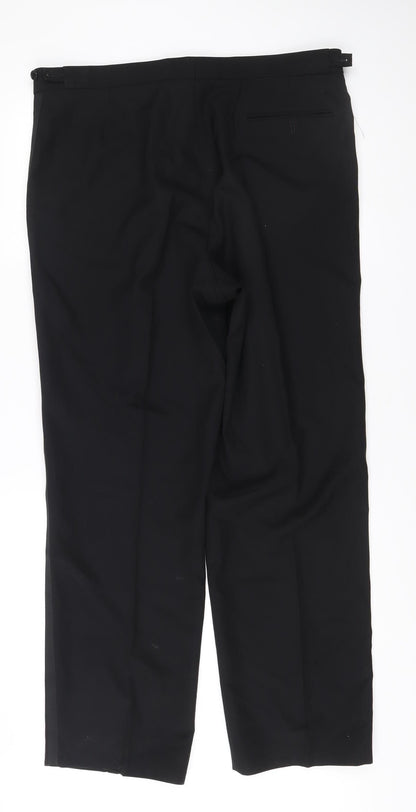 Marks and Spencer Men's Black Wool Dress Pants 38W 33L Regular Fit
