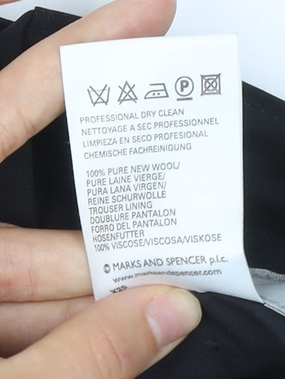 Marks and Spencer Men's Black Wool Dress Pants 38W 33L Regular Fit