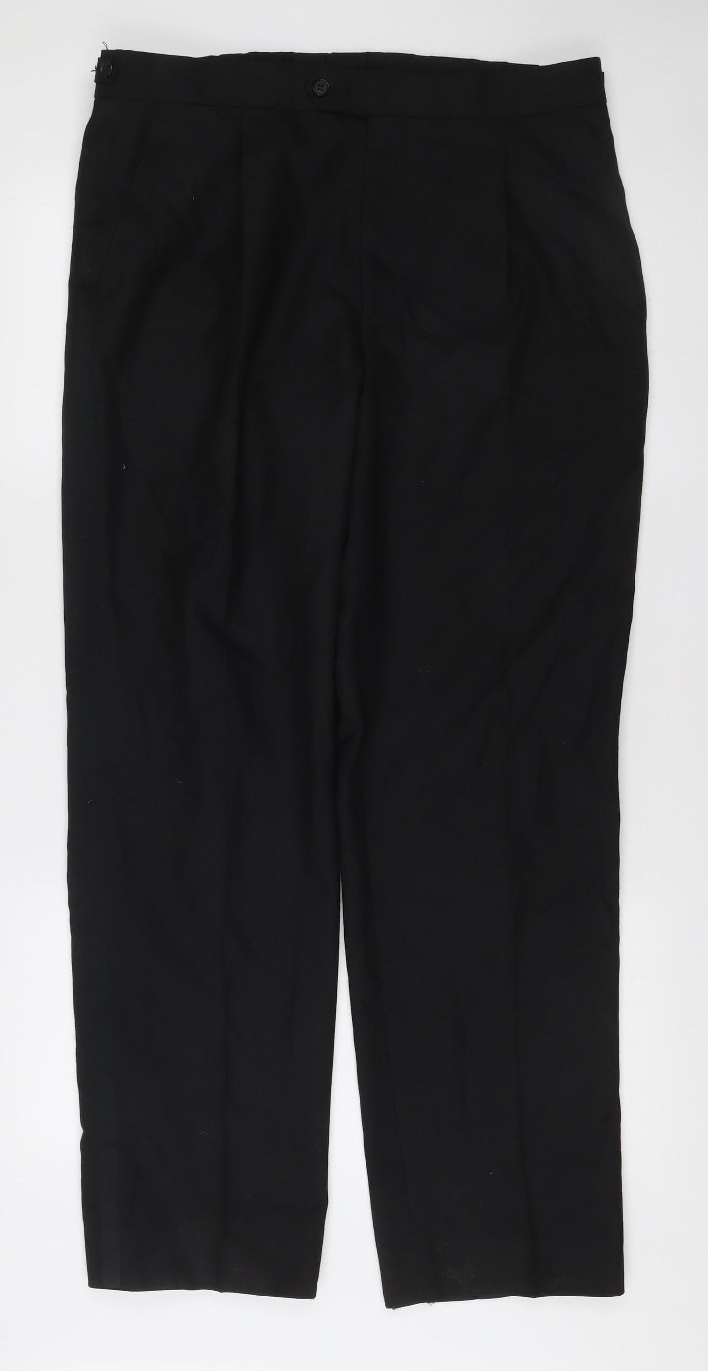 James Barry Unisex Adults Black Wool Blend Formal Dress Trousers Size 36R
