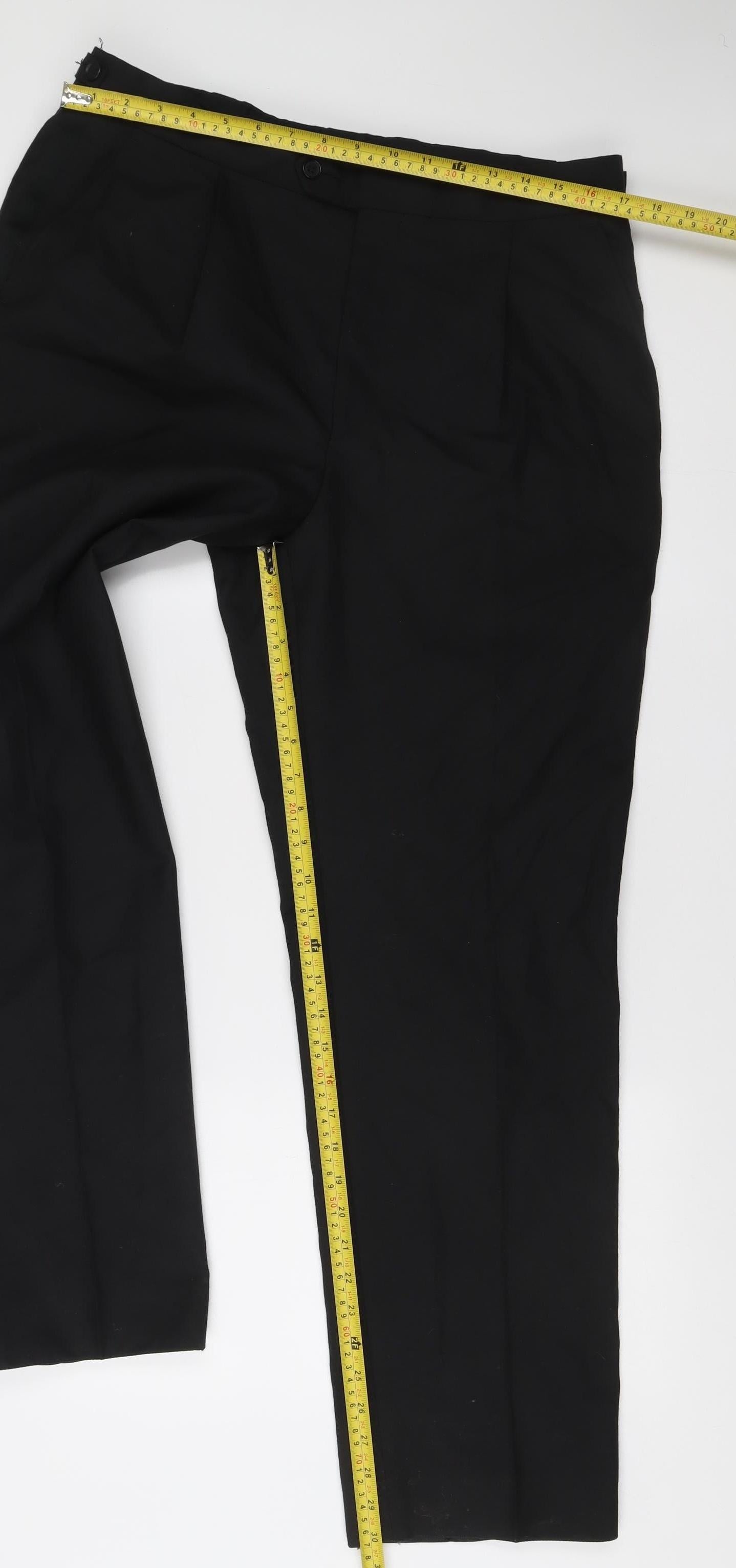 James Barry Unisex Adults Black Wool Blend Formal Dress Trousers Size 36R