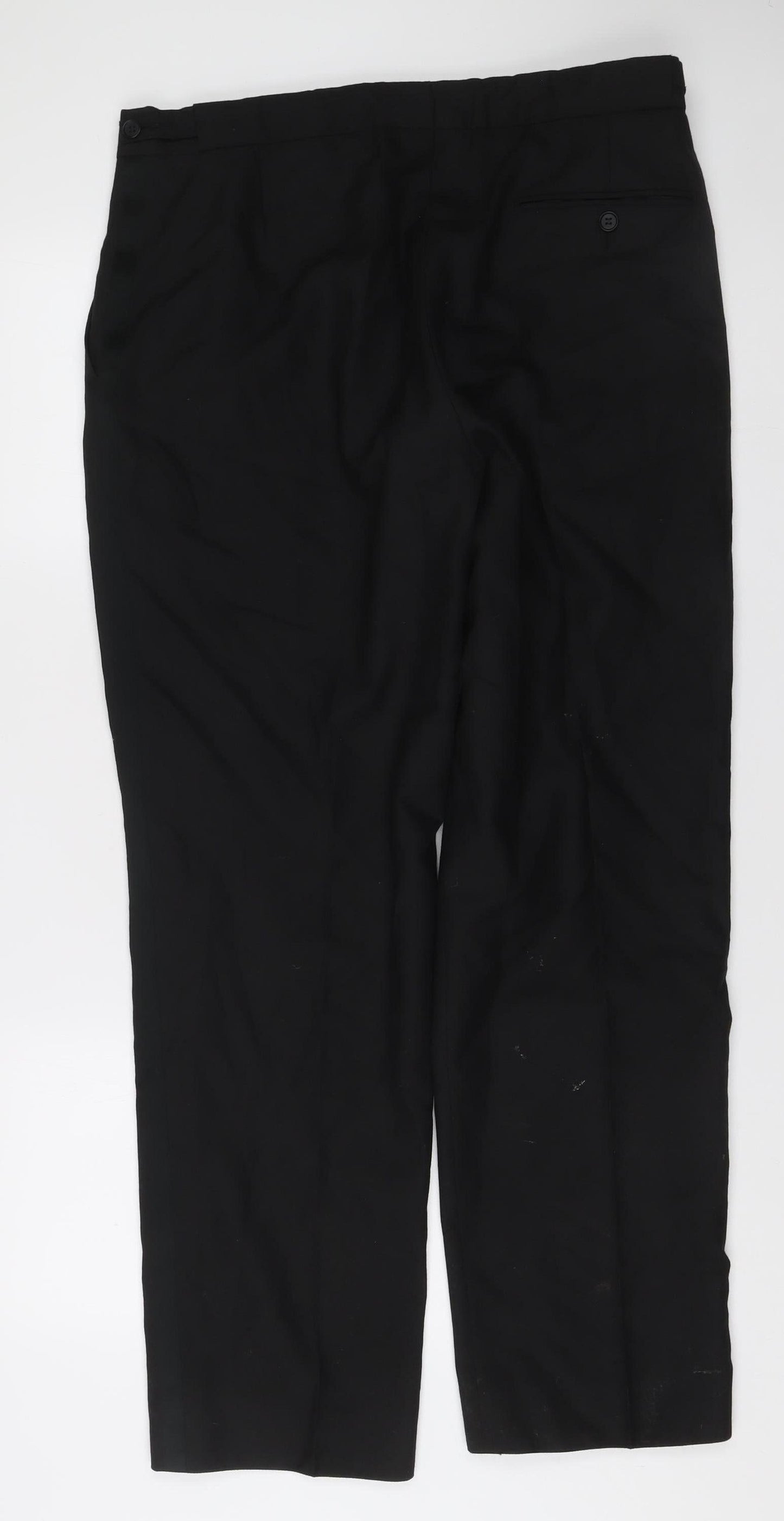 James Barry Unisex Adults Black Wool Blend Formal Dress Trousers Size 36R