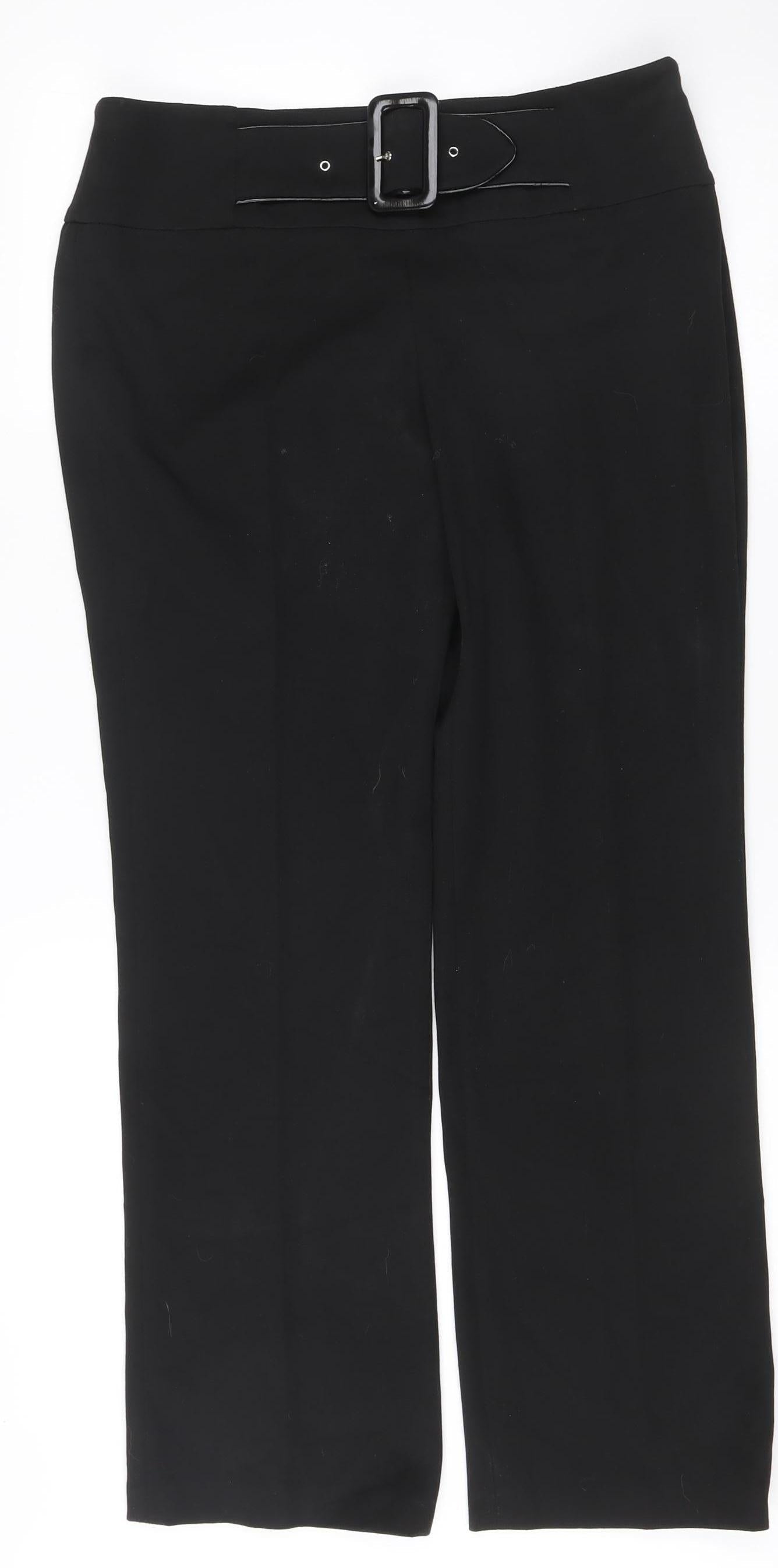 John Richmond Women’s Black Size 12 Slim Fit Belted Dress Pants