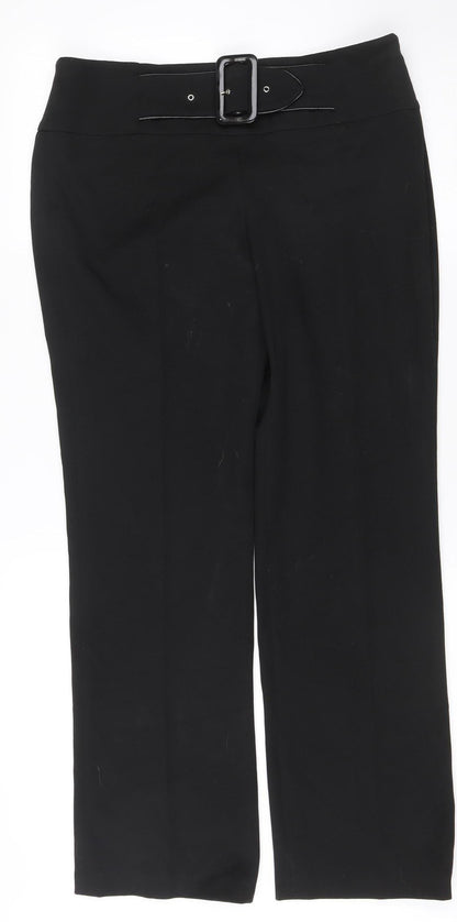 John Richmond Women’s Black Size 12 Slim Fit Belted Dress Pants