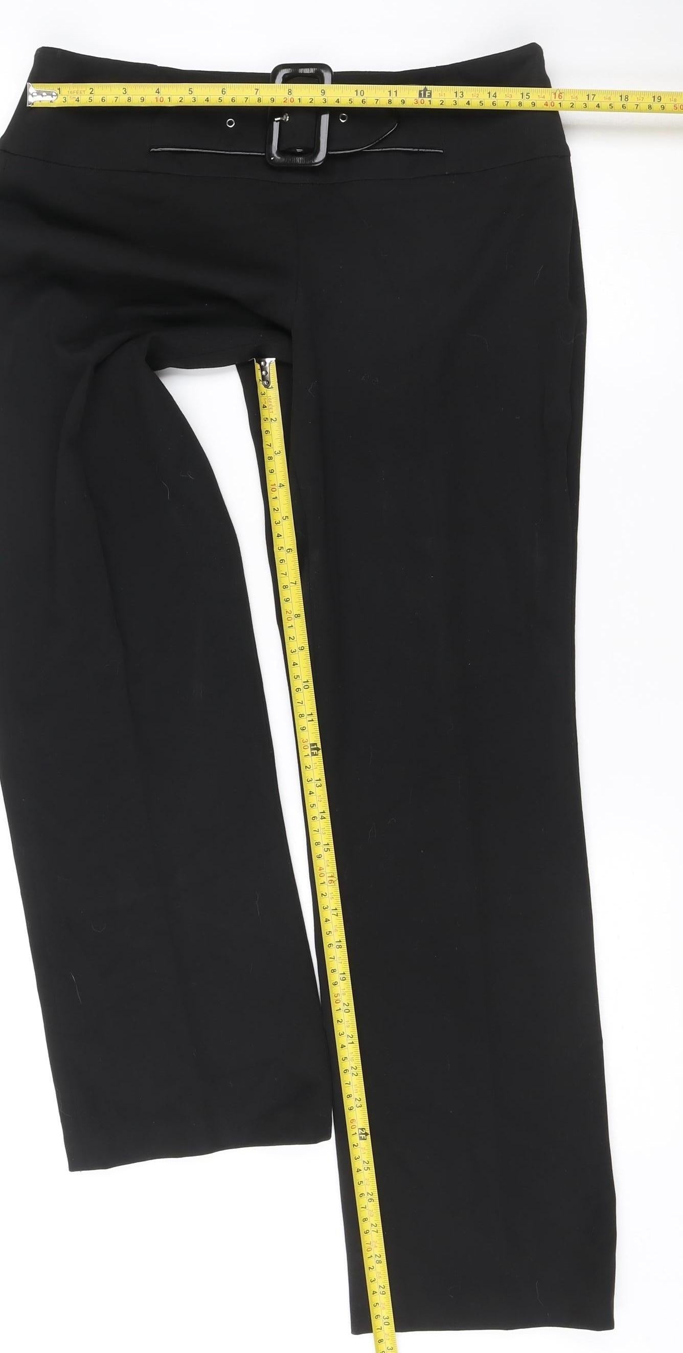 John Richmond Women’s Black Size 12 Slim Fit Belted Dress Pants