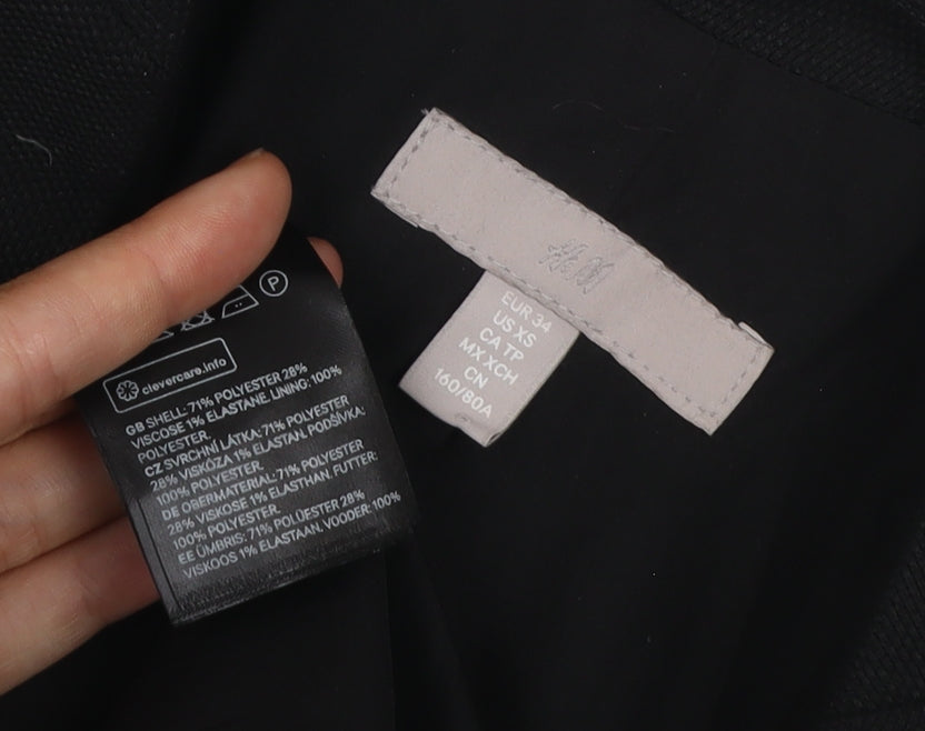 H&M Women’s Black Slim Fit Blazer Jacket Size 6 One Button Workwear