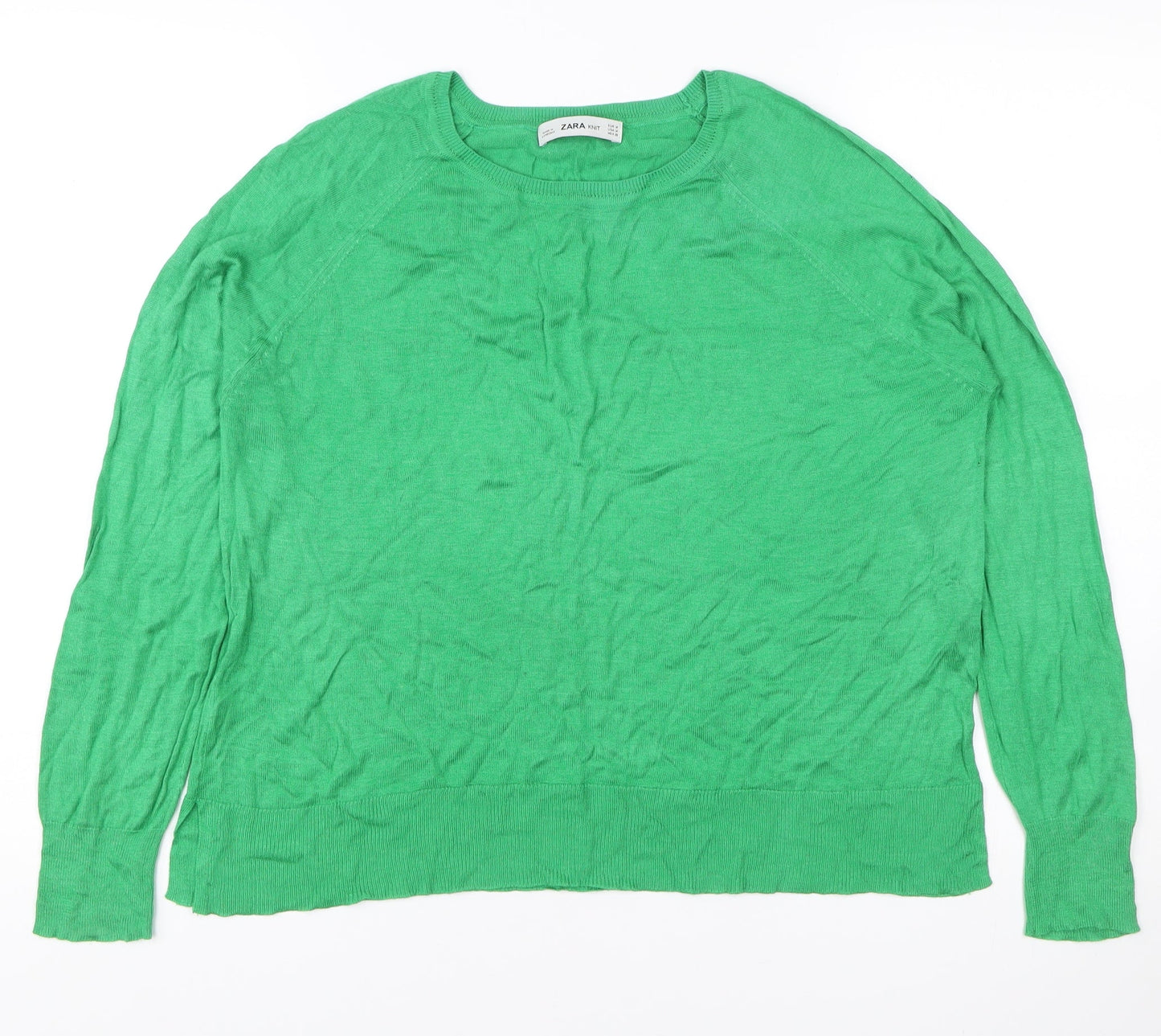 Womens UK Size M Zara Green Pullover Jumper