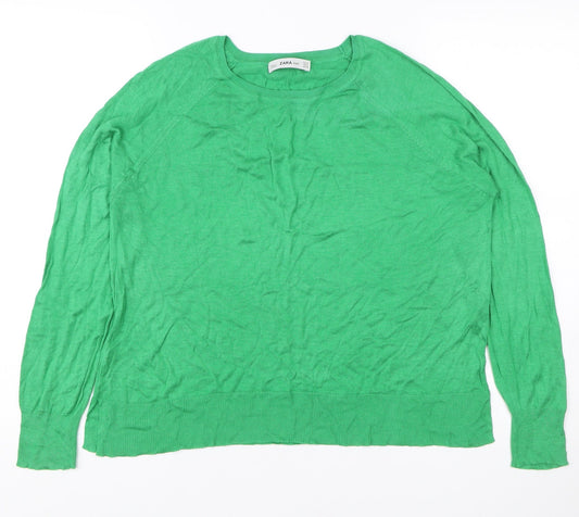 Womens UK Size M Zara Green Pullover Jumper