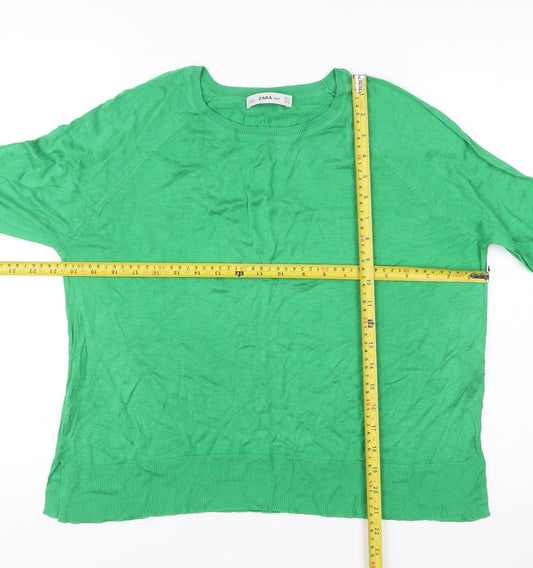 Womens UK Size M Zara Green Pullover Jumper