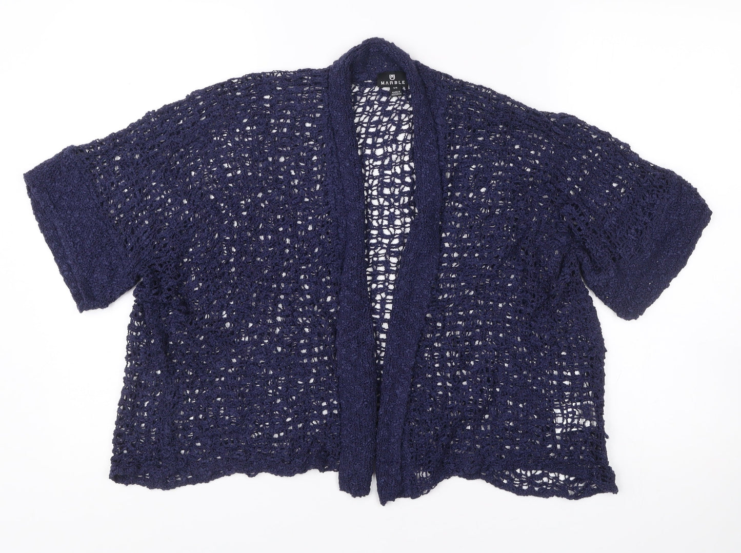 Womens UK Size S Marble Blue Cardigan Jumper