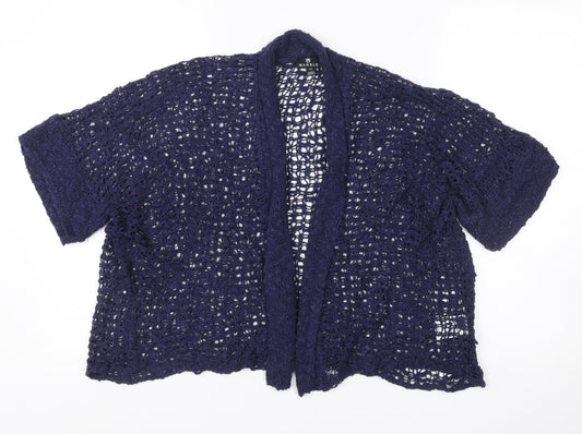 Womens UK Size S Marble Blue Cardigan Jumper