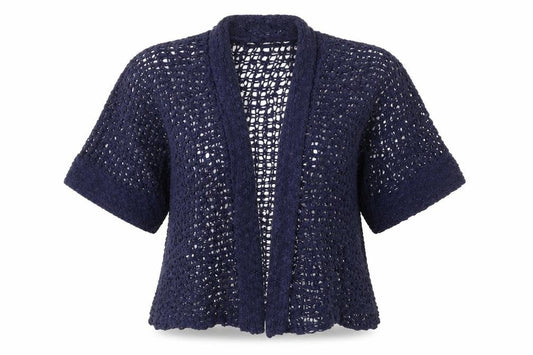 Womens UK Size S Marble Blue Cardigan Jumper