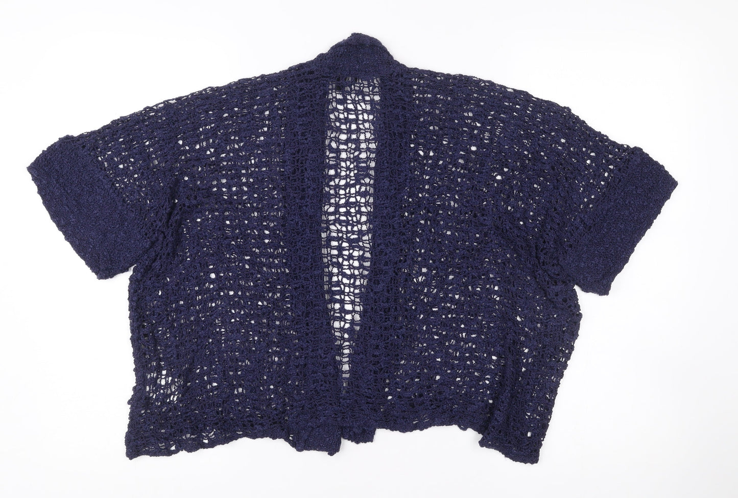 Womens UK Size S Marble Blue Cardigan Jumper