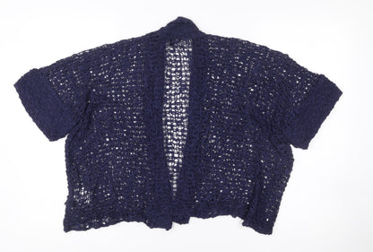 Womens UK Size S Marble Blue Cardigan Jumper