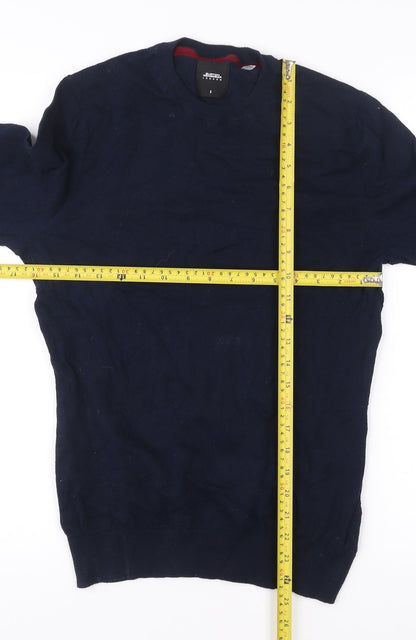 Burton Menswear Men’s Blue Small Pullover Jumper Cotton Blend
