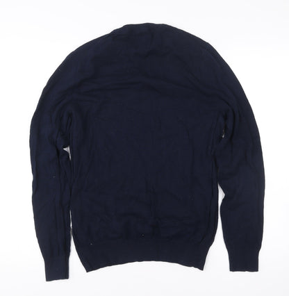 Burton Menswear Men’s Blue Small Pullover Jumper Cotton Blend