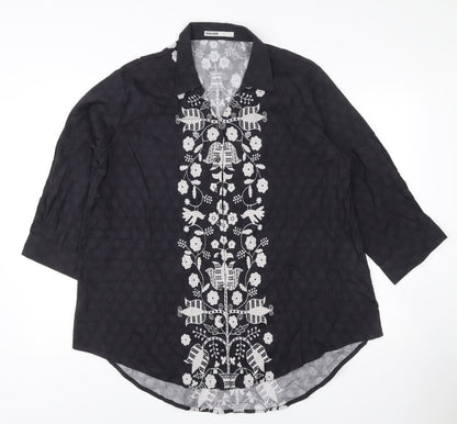 Womens UK Size L Khaadi Black Tunic Blouse