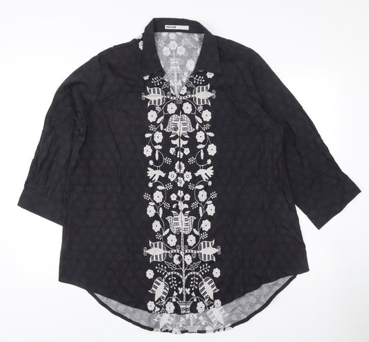 Womens UK Size L Khaadi Black Tunic Blouse