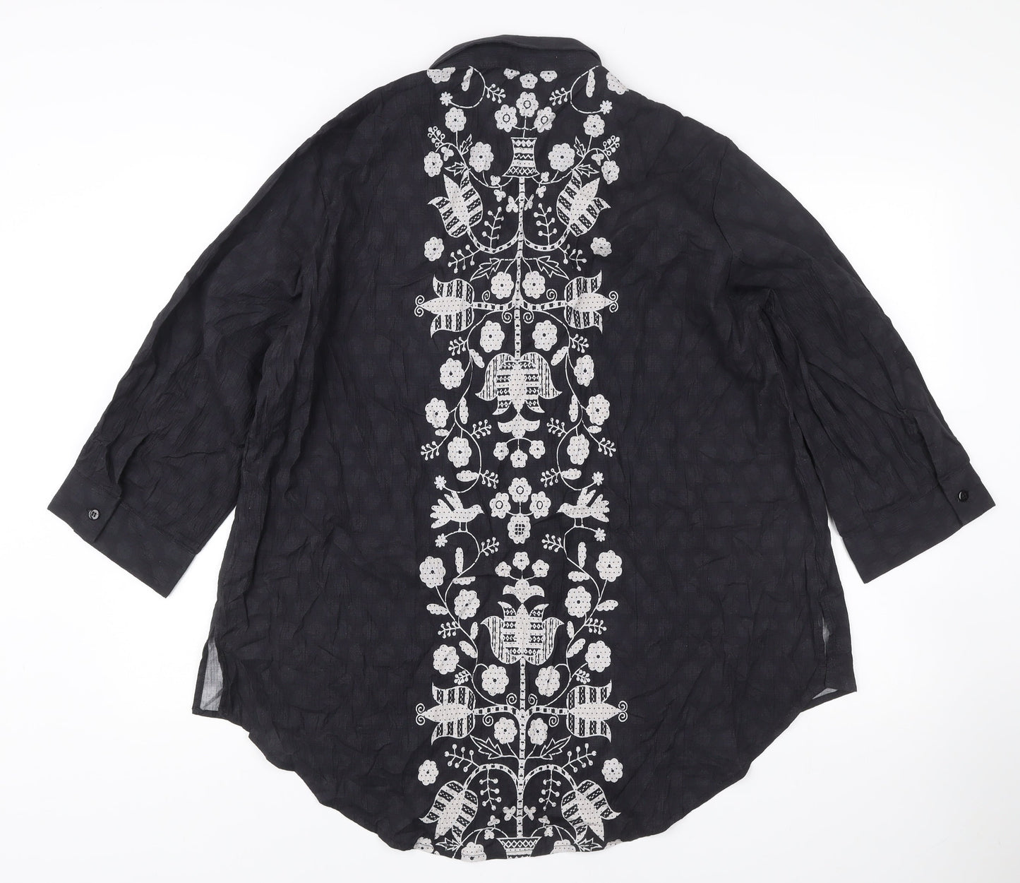 Womens UK Size L Khaadi Black Tunic Blouse