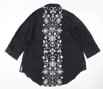 Womens UK Size L Khaadi Black Tunic Blouse