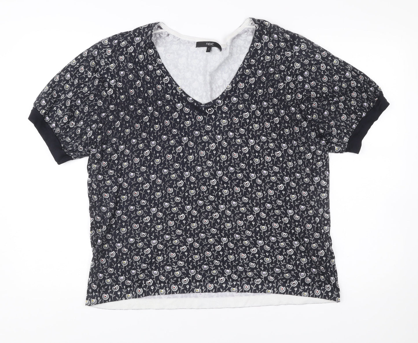 Womens UK Size L NEXT Black Basic Blouse