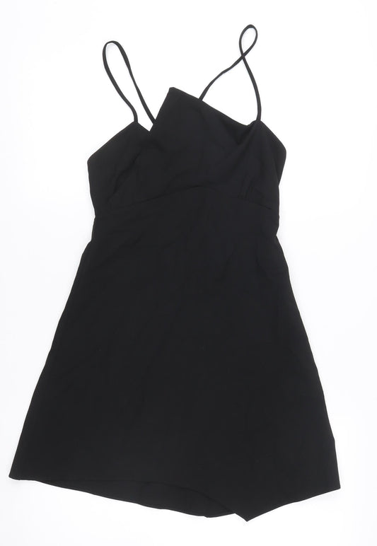 Zara Women’s Black Slip Dress S Short Strappy V-Neck Party