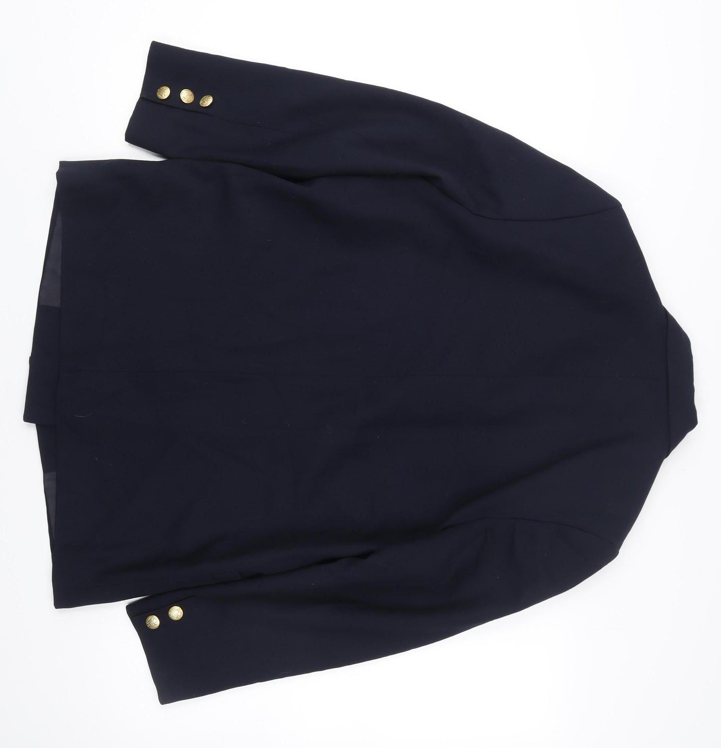 Country Casuals Womens Blue Wool Blend Double Breasted Blazer Size 12