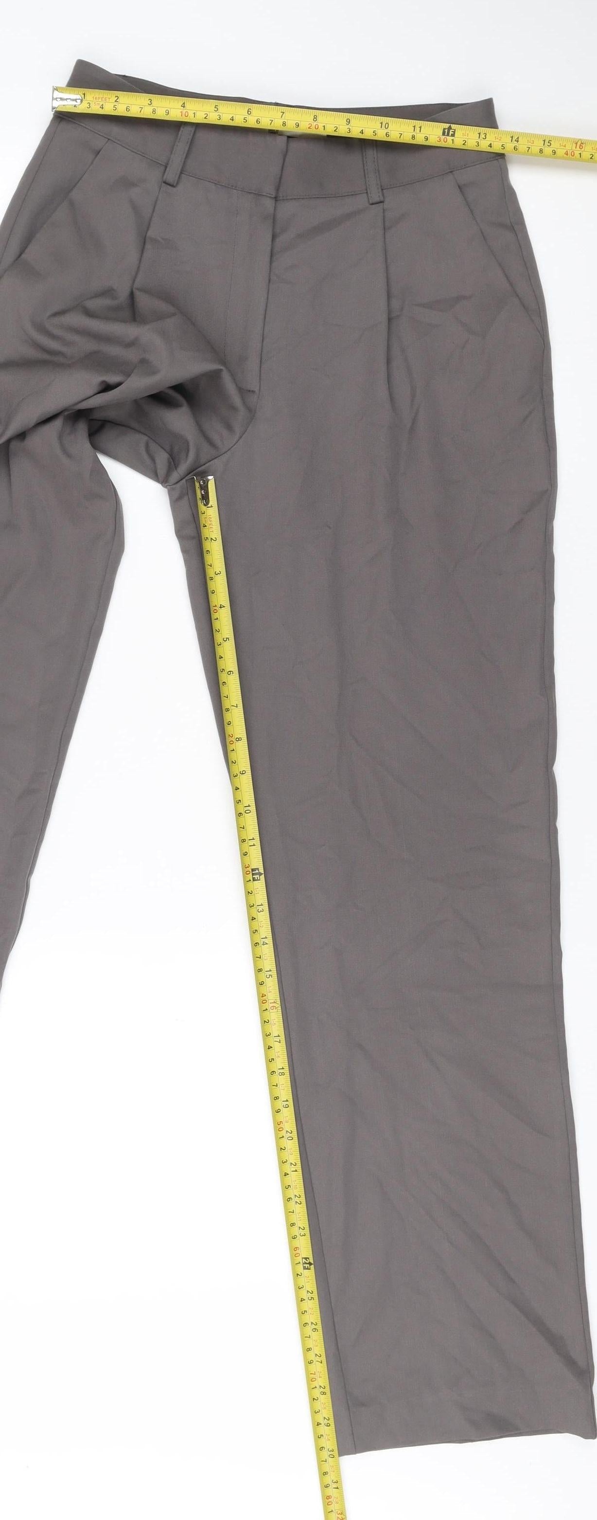 NA-KD Women’s Grey Wide-Leg Pleated Trousers Size 8