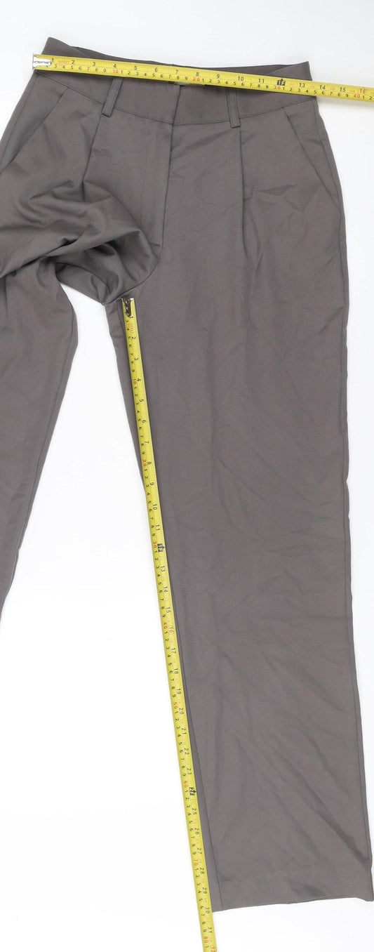 NA-KD Women’s Grey Wide-Leg Pleated Trousers Size 8