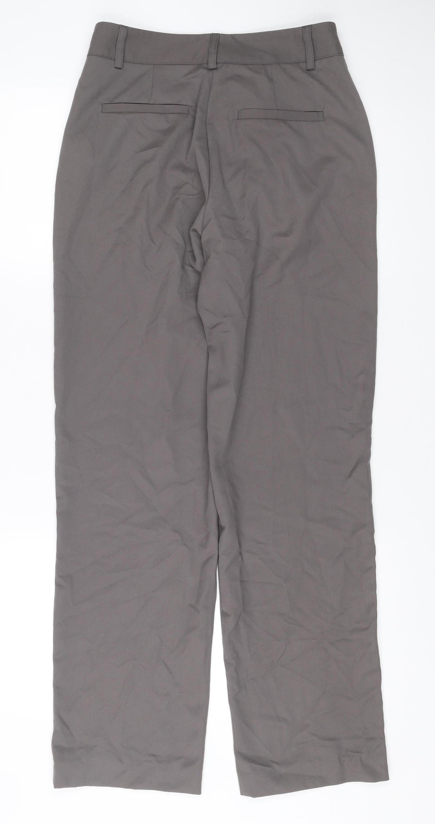 NA-KD Women’s Grey Wide-Leg Pleated Trousers Size 8