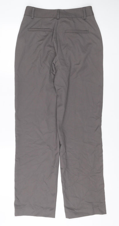 NA-KD Women’s Grey Wide-Leg Pleated Trousers Size 8