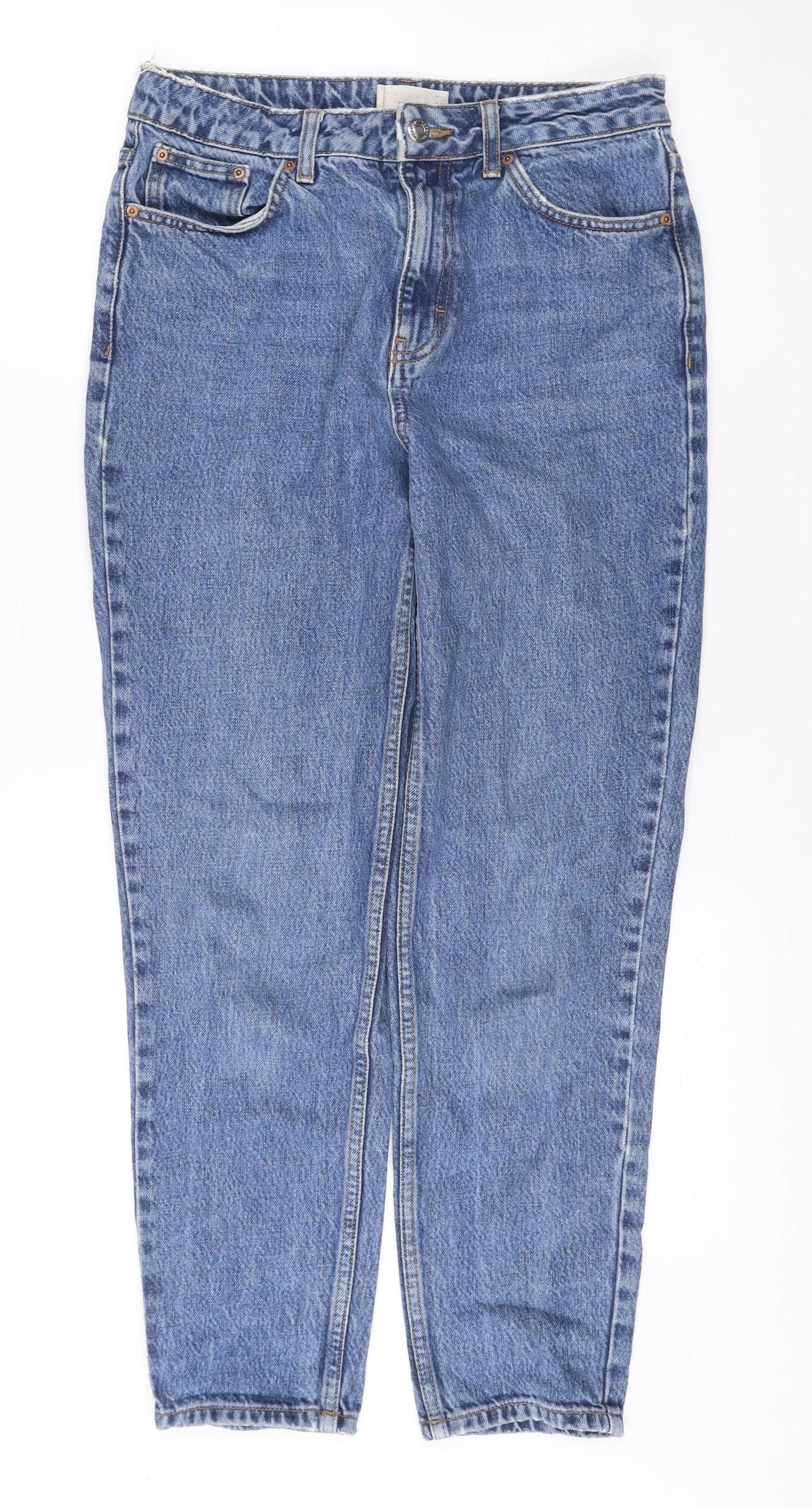 Topshop Women’s Blue 100% Cotton Straight Jeans Size 10 W28 L32