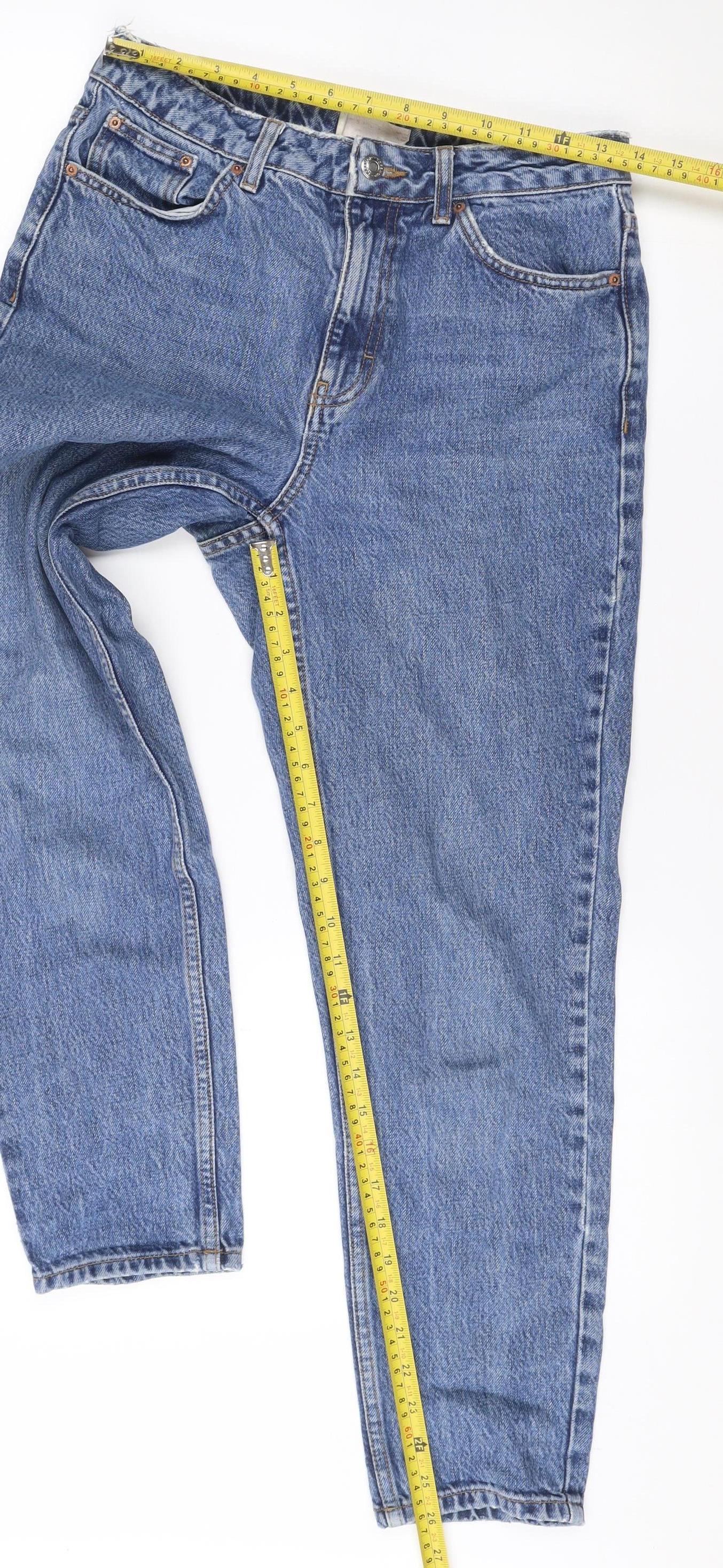 Topshop Women’s Blue 100% Cotton Straight Jeans Size 10 W28 L32