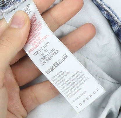 Topshop Women’s Blue 100% Cotton Straight Jeans Size 10 W28 L32