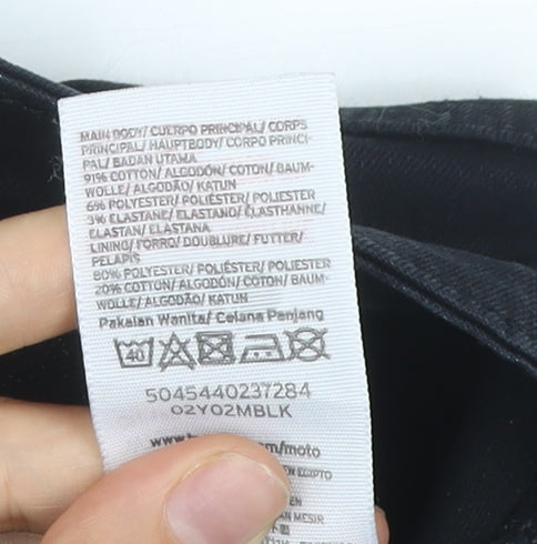 Topshop Moto Womens Black Skinny Slim Jeans Size W30 L32