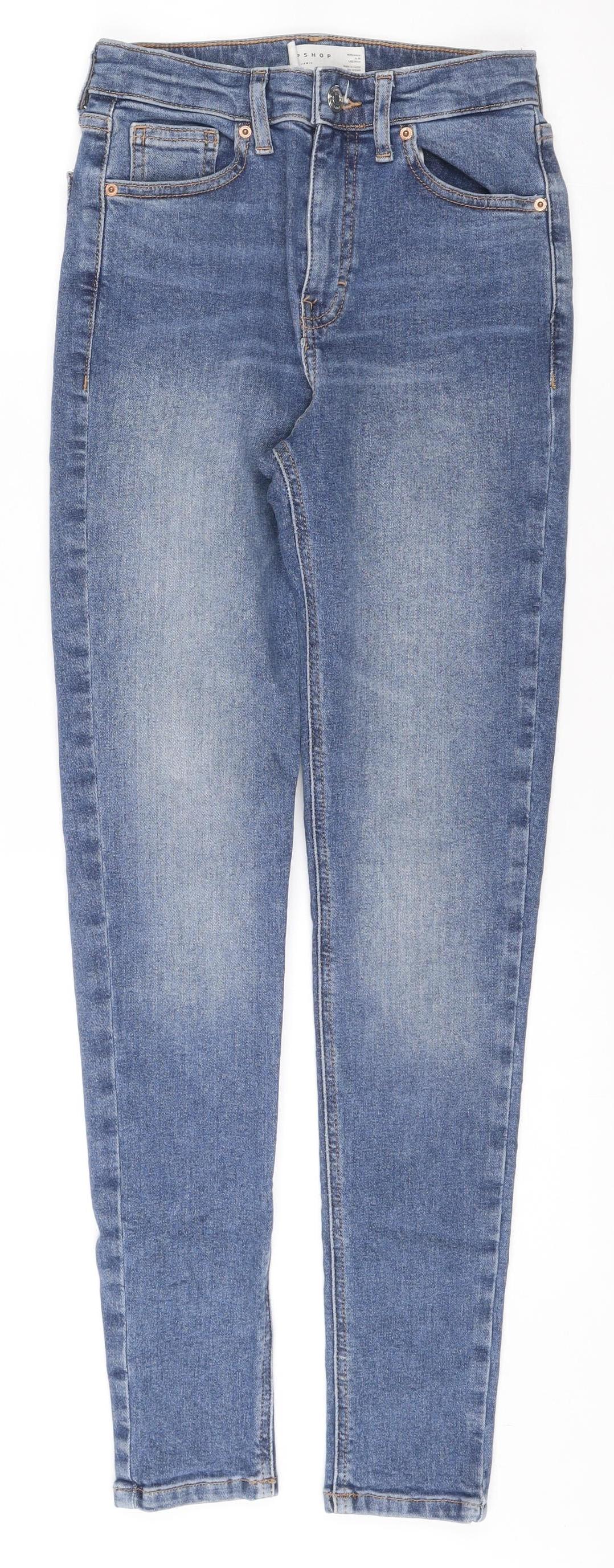 Topshop Women Blue Size 8 Skinny Slim Fit Denim Jeans W25 L32
