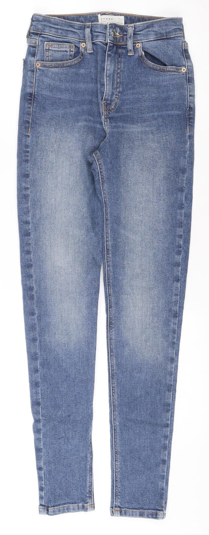 Topshop Women Blue Size 8 Skinny Slim Fit Denim Jeans W25 L32
