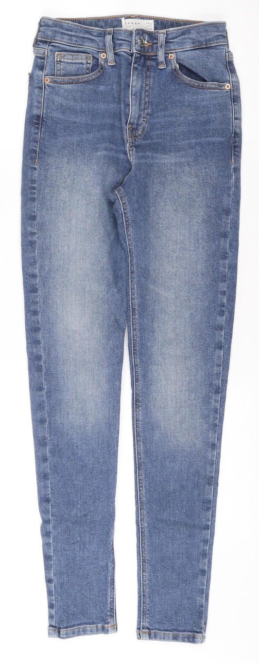 Topshop Women Blue Size 8 Skinny Slim Fit Denim Jeans W25 L32