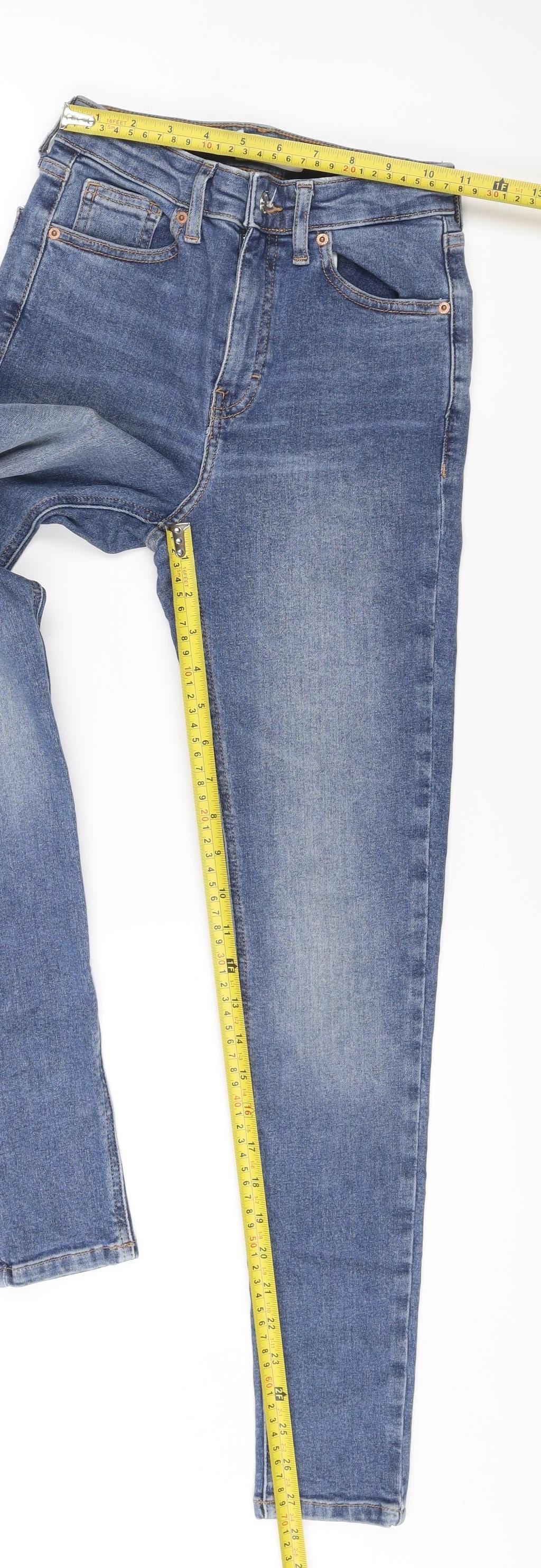 Topshop Women Blue Size 8 Skinny Slim Fit Denim Jeans W25 L32