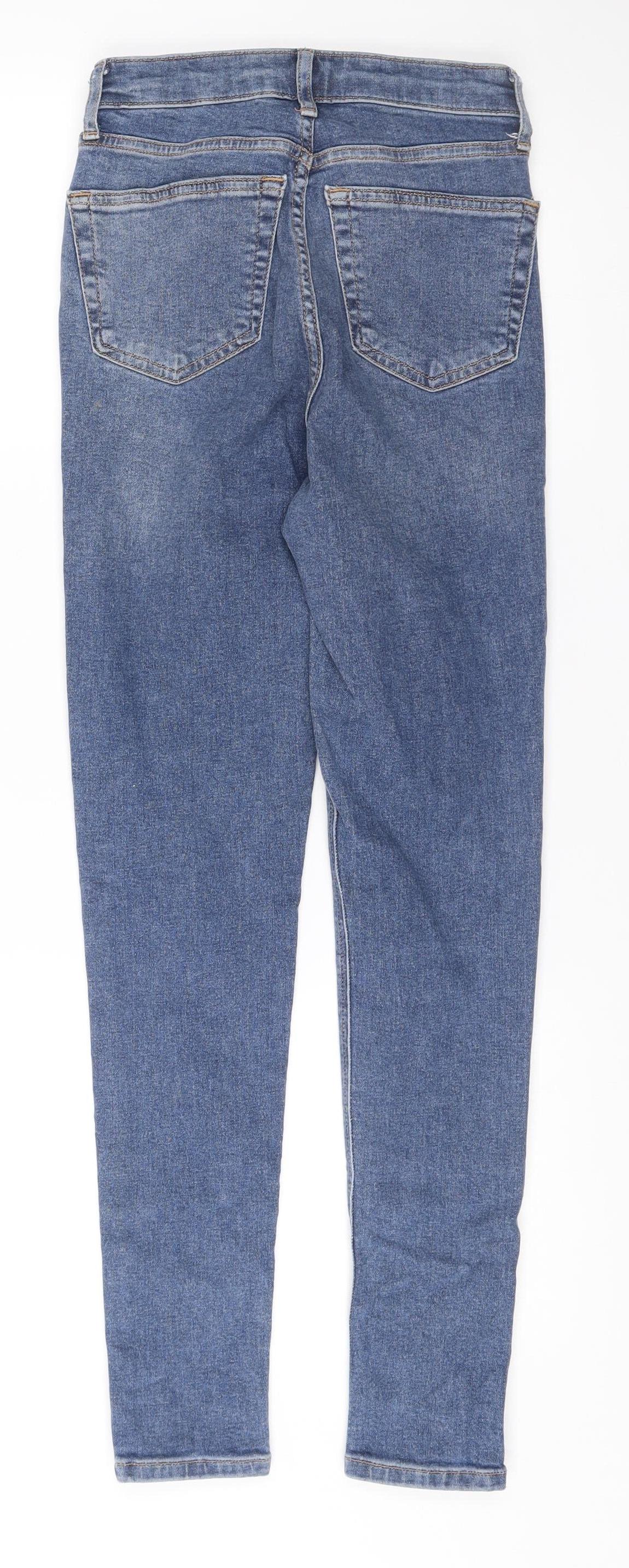 Topshop Women Blue Size 8 Skinny Slim Fit Denim Jeans W25 L32