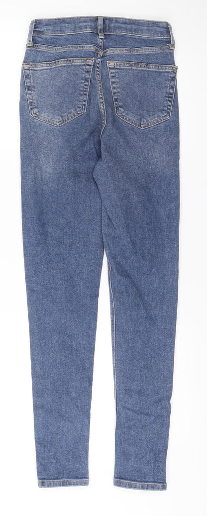 Topshop Women Blue Size 8 Skinny Slim Fit Denim Jeans W25 L32