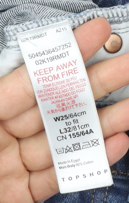 Topshop Women Blue Size 8 Skinny Slim Fit Denim Jeans W25 L32