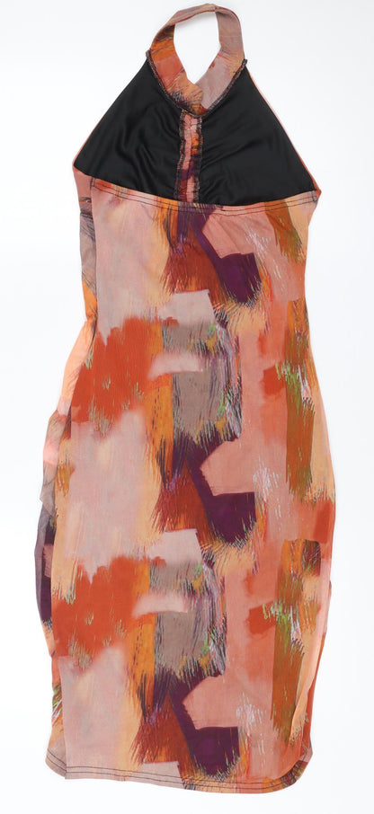 PrettyLittleThing Women’s Multicoloured Size 6 Halter Bodycon Dress