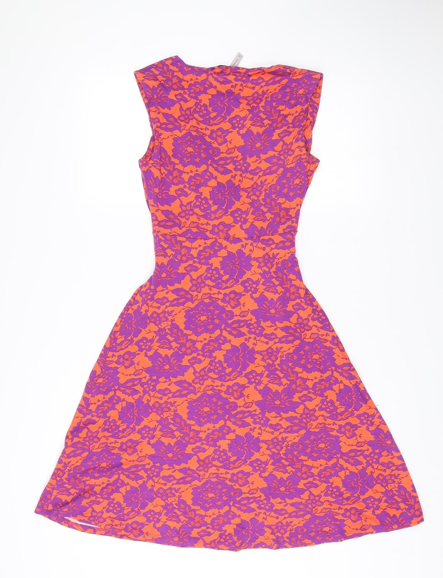 Pepperberry Women’s Orange Purple Floral Fit & Flare Dress Size 12
