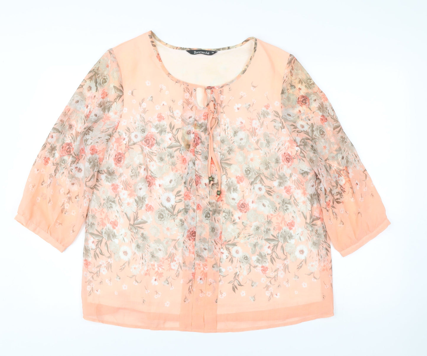 Bonmarché Women’s Multicoloured Floral Chiffon Blouse Size 16