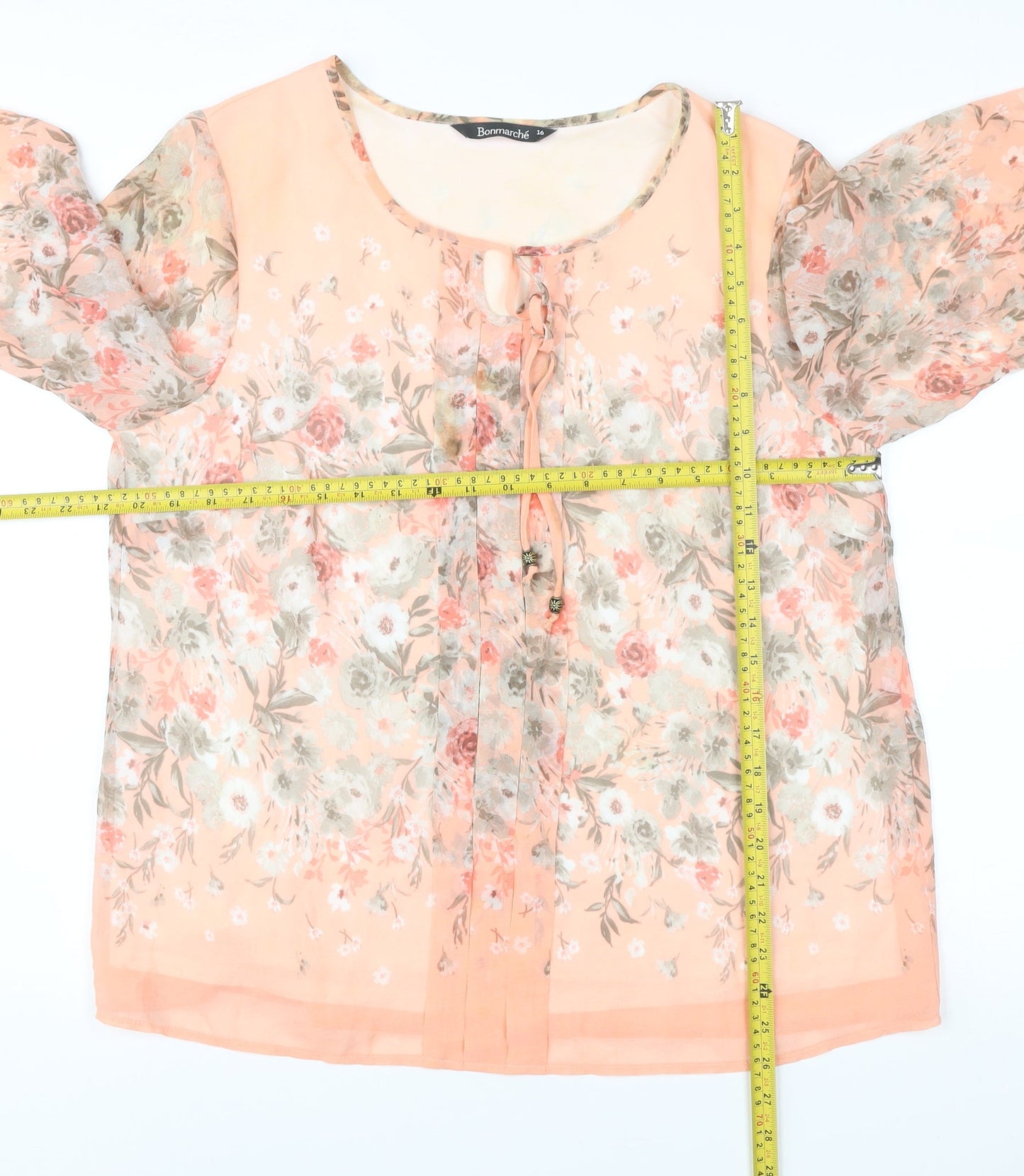 Bonmarché Women’s Multicoloured Floral Chiffon Blouse Size 16