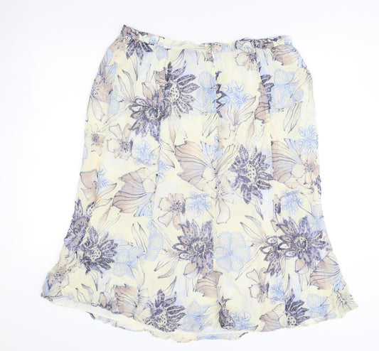 Debenhams Womens Multicoloured Floral Viscose A-Line Skirt Size 18