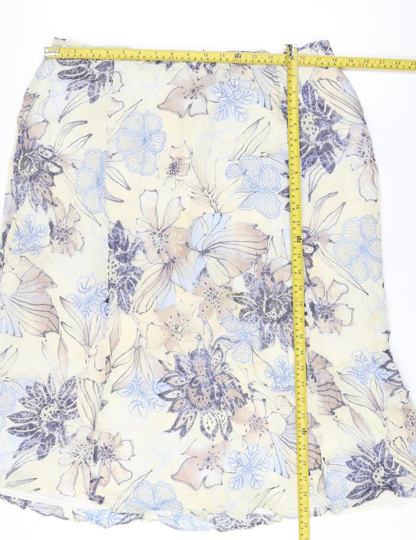 Debenhams Womens Multicoloured Floral Viscose A-Line Skirt Size 18