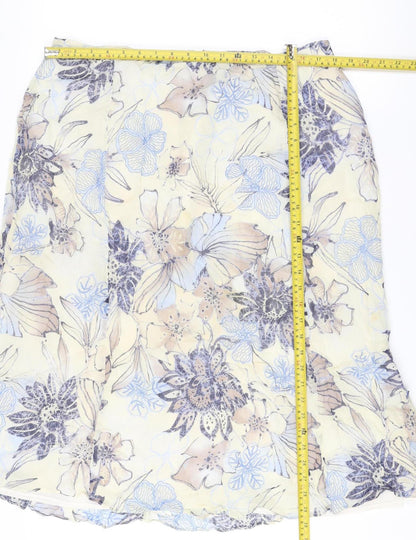 Debenhams Womens Multicoloured Floral Viscose A-Line Skirt Size 18